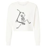 Stunt Scooter Skeleton Scooter Cropped Pullover Crew