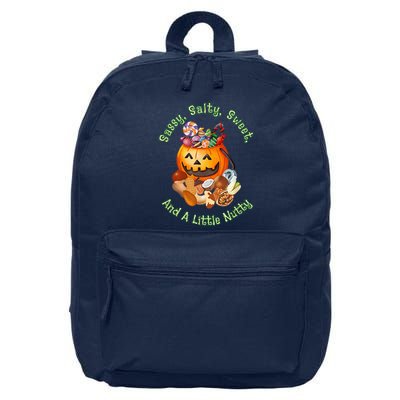 Sassy Salty Sweet And A Little Nutty Funny Candies Pumpkin Buckets 16 in Basic Backpack