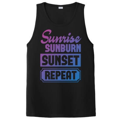 Sunrise Sunburn Sunset Repeat Funny Cute Gift PosiCharge Competitor Tank