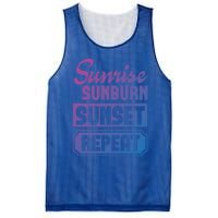 Sunrise Sunburn Sunset Repeat Funny Cute Gift Mesh Reversible Basketball Jersey Tank