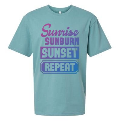 Sunrise Sunburn Sunset Repeat Funny Cute Gift Sueded Cloud Jersey T-Shirt