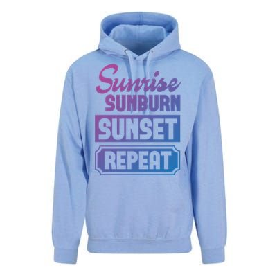 Sunrise Sunburn Sunset Repeat Funny Cute Gift Unisex Surf Hoodie