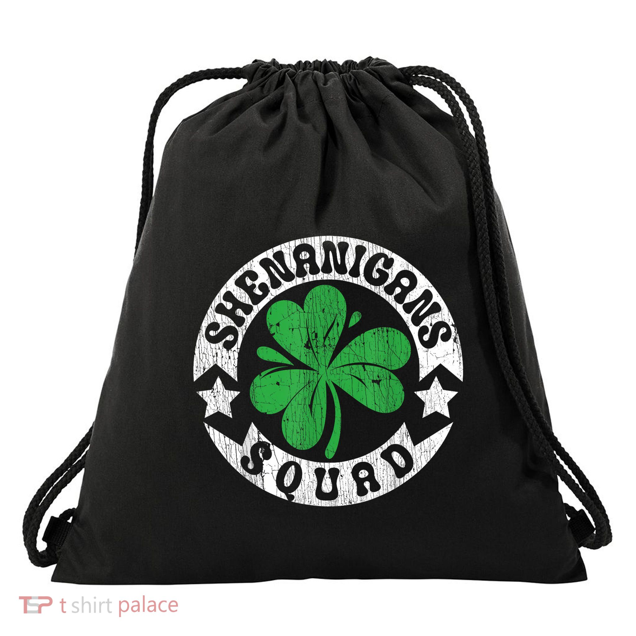 Shenanigans Squad St. PatrickS Day Irish Shamrock Matching Drawstring Bag