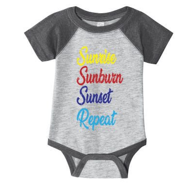 Sunrise Sunburn Sunset Repeat Infant Baby Jersey Bodysuit