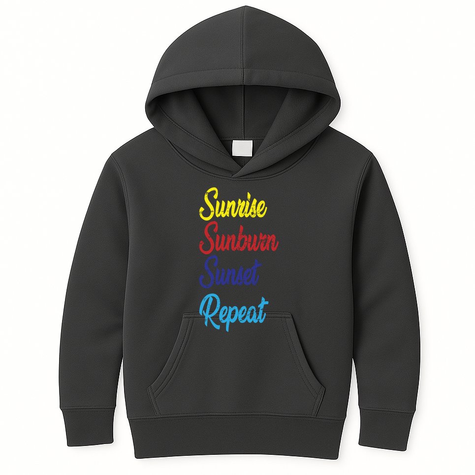 Sunrise Sunburn Sunset Repeat Kids Hoodie