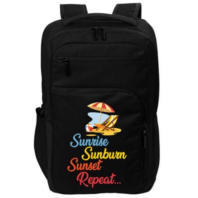 Sunrise Sunburn Sunset Repeat Summer Beach Impact Tech Backpack