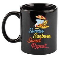 Sunrise Sunburn Sunset Repeat Summer Beach 11oz C Handle Ceramic Mug