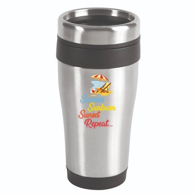 Sunrise Sunburn Sunset Repeat Summer Beach 16oz Travel Tumbler