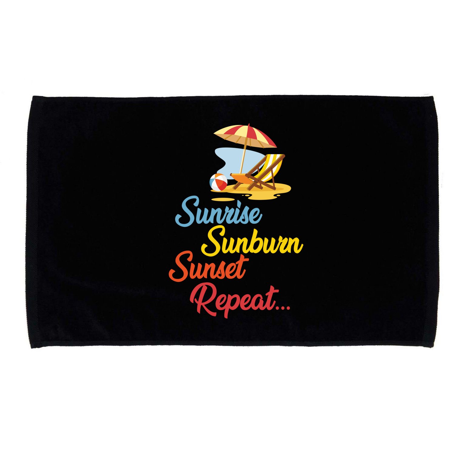 Sunrise Sunburn Sunset Repeat Summer Beach Microfiber Hand Towel