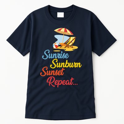Sunrise Sunburn Sunset Repeat Summer Beach Tall T-Shirt