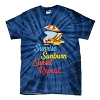 Sunrise Sunburn Sunset Repeat Summer Beach Tie-Dye T-Shirt