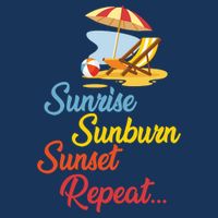Sunrise Sunburn Sunset Repeat Summer Beach Tie-Dye T-Shirt