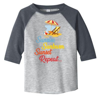 Sunrise Sunburn Sunset Repeat Summer Beach Toddler Fine Jersey T-Shirt