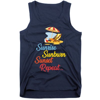 Sunrise Sunburn Sunset Repeat Summer Beach Tank Top