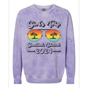 Summer Sunglass Trip 2024 Florida Sanibel Island Beach Cute Gift Colorblast Crewneck Sweatshirt