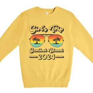 Summer Sunglass Trip 2024 Florida Sanibel Island Beach Cute Gift Premium Crewneck Sweatshirt