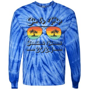 Summer Sunglass Trip 2024 Florida Sanibel Island Beach Cute Gift Tie-Dye Long Sleeve Shirt