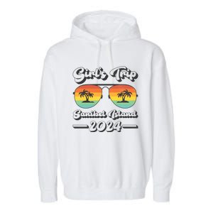 Summer Sunglass Trip 2024 Florida Sanibel Island Beach Cute Gift Garment-Dyed Fleece Hoodie