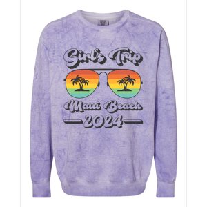 Summer Sunglass Trip 2024 Hawaii Maui Beach Gift Colorblast Crewneck Sweatshirt