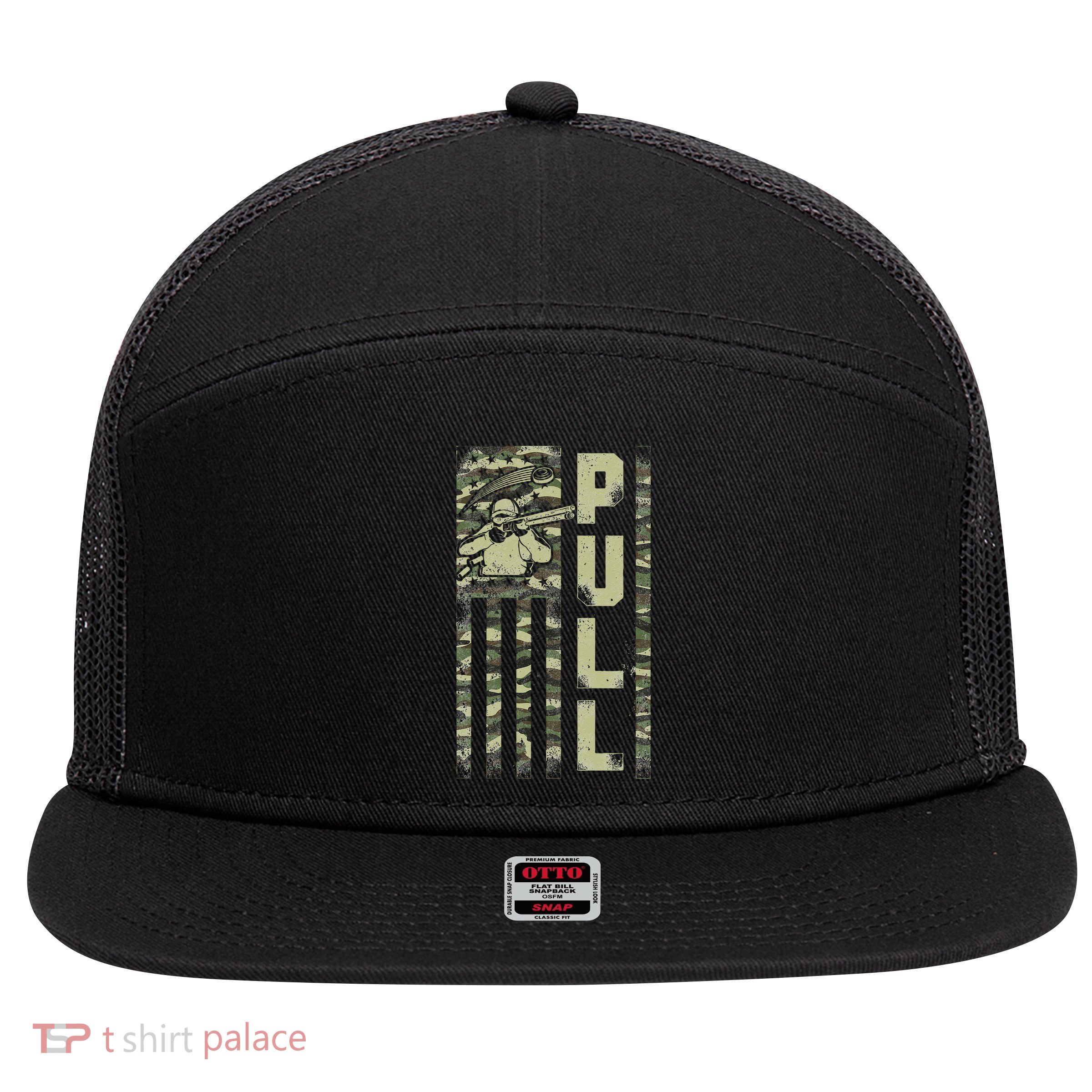 Shotgun Skeet Trap Clay Pigeon Shooting Camo Usa Flag 7 Panel Mesh Trucker Snapback Hat