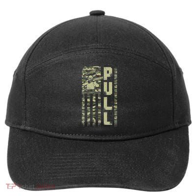 Shotgun Skeet Trap Clay Pigeon Shooting Camo Usa Flag 7-Panel Snapback Hat