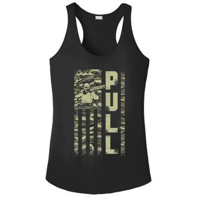 Shotgun Skeet Trap Clay Pigeon Shooting Camo Usa Flag Ladies PosiCharge Competitor Racerback Tank
