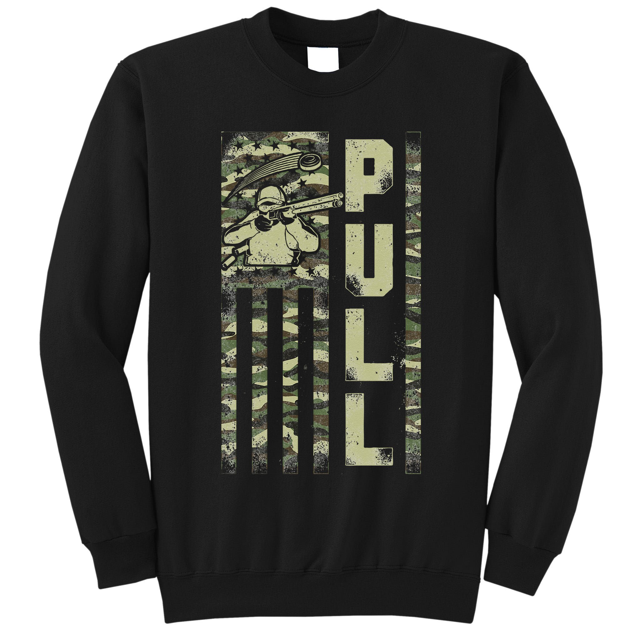 Shotgun Skeet Trap Clay Pigeon Shooting Camo Usa Flag Tall Sweatshirt