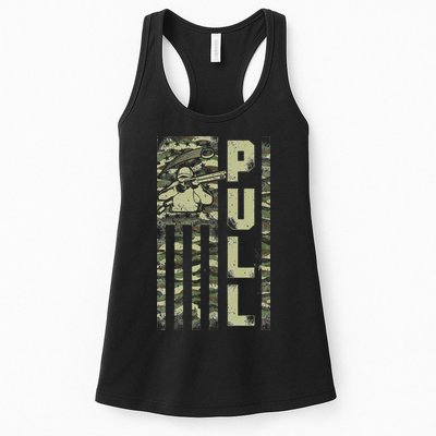 Shotgun Skeet Trap Clay Pigeon Shooting Camo Usa Flag Womens Tank Top