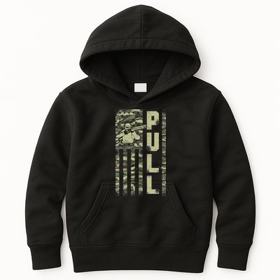 Shotgun Skeet Trap Clay Pigeon Shooting Camo Usa Flag Kids Hoodie