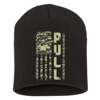 Shotgun Skeet Trap Clay Pigeon Shooting Camo Usa Flag Short Acrylic Beanie