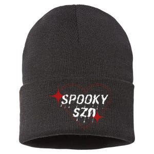 Spooky Szn Trendy Stylish Funny Halloween Cute Sustainable Knit Beanie