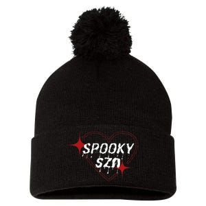 Spooky Szn Trendy Stylish Funny Halloween Cute Pom Pom 12in Knit Beanie