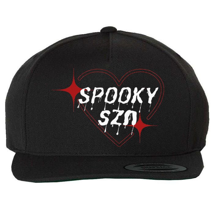 Spooky Szn Trendy Stylish Funny Halloween Cute Wool Snapback Cap