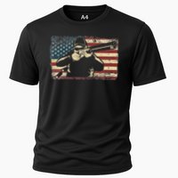 Shotgun Skeet Trap Clay Pigeon Shooting American Usa Flag Cooling Performance Crew T-Shirt