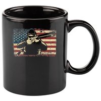 Shotgun Skeet Trap Clay Pigeon Shooting American Usa Flag 11oz C Handle Ceramic Mug