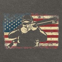 Shotgun Skeet Trap Clay Pigeon Shooting American Usa Flag Cotton Canvas Backpack