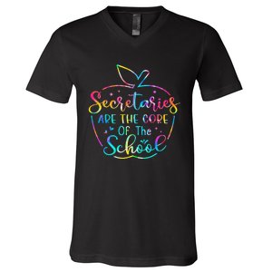 School Secretary Tees Secretaries Are The Core Of The School V-Neck T-Shirt