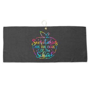 School Secretary Tees Secretaries Are The Core Of The School Large Microfiber Waffle Golf Towel