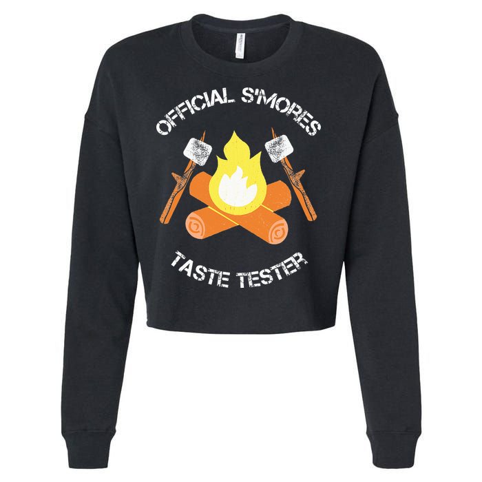 S'mores (Smores) Taste Tester Marshmallow Roasting Camping Cropped Pullover Crew
