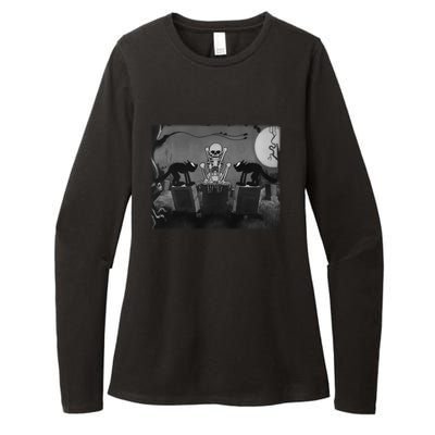 Silly Symphony The Skeleton Dance Funny Halloween Horror Gift Womens CVC Long Sleeve Shirt