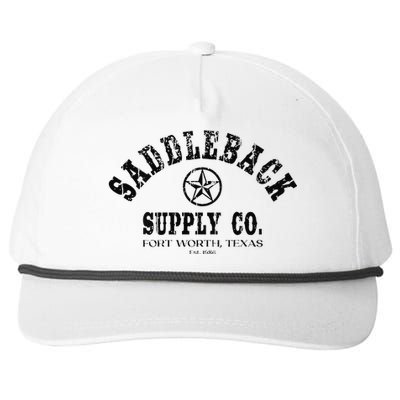 Saddleback Supply The Lone Star Black Logo Snapback Five-Panel Rope Hat