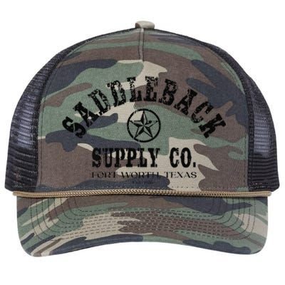 Saddleback Supply The Lone Star Black Logo Retro Rope Trucker Hat Cap