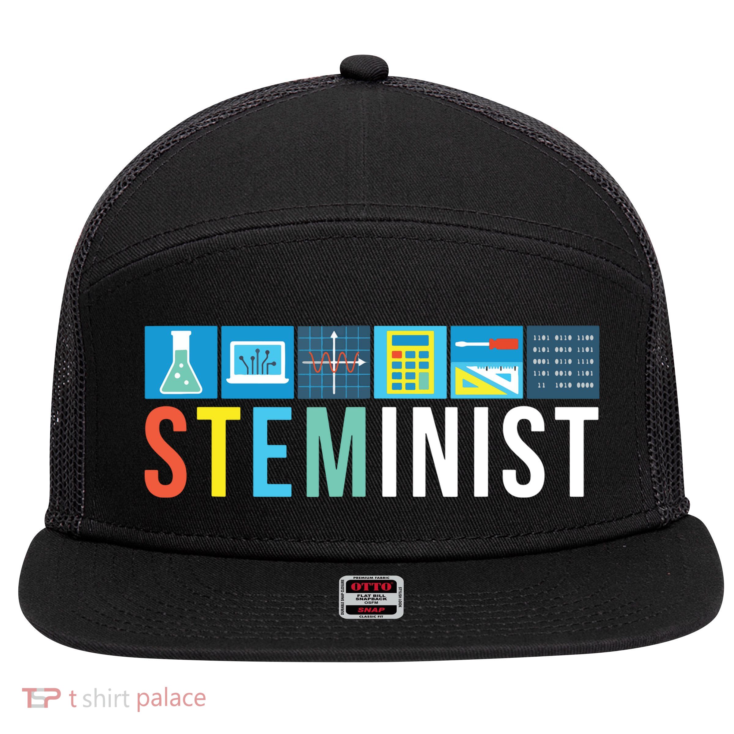 Steminist Science Technology Engineering Math STEM 7 Panel Mesh Trucker Snapback Hat