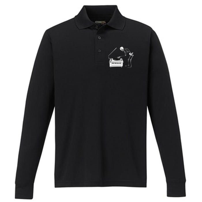 Sir Skulls The Old School Performance Long Sleeve Polo