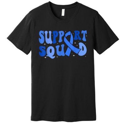 Support Squad Type 1 Diabetes Awareness T1D Blue Ribbon Premium T-Shirt