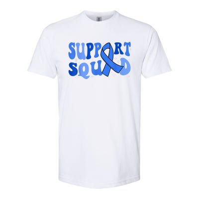 Support Squad Type 1 Diabetes Awareness T1D Blue Ribbon Softstyle® CVC T-Shirt