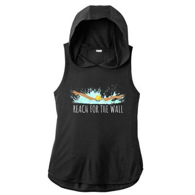 Swimming Swim Team Gift For A Swimmer Ladies PosiCharge Tri-Blend Wicking Draft Hoodie Tank