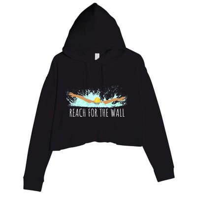 Swimming Swim Team Gift For A Swimmer Crop Fleece Hoodie