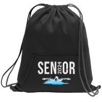 Senior Swim Team Member Class Of 2024 Swimmer Vintage Sweatshirt Cinch Pack Bag