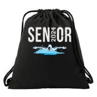 Senior Swim Team Member Class Of 2024 Swimmer Vintage Drawstring Bag